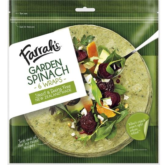 Farrah's Wraps Garden Spinach 6pk