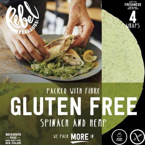 Rebel Gluten Free Spinach Wrap 6 pk