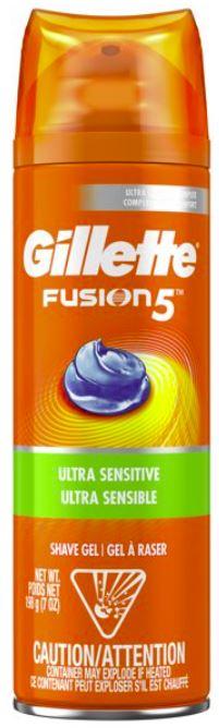 Gillette Fusion 5 Ultra Sensitive Shave Gel 7 oz