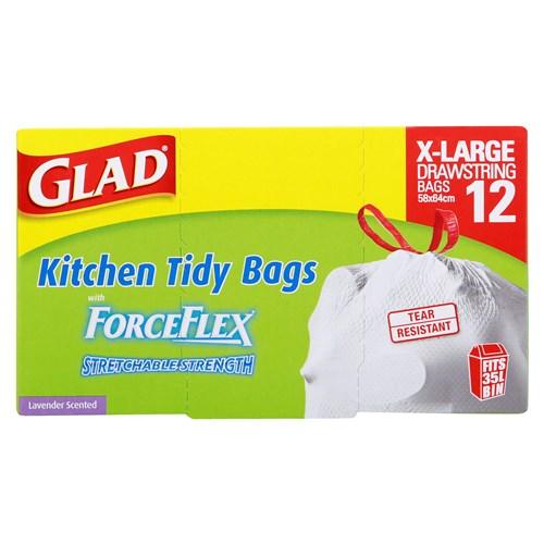 Glad Forceflex X-Lrg Drawstring Bags 12/pk