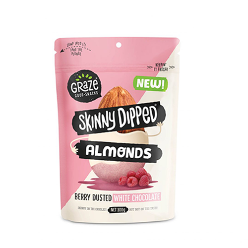 Graze Skinny Dipped Almonds Berry Dusted Chocolate 300g