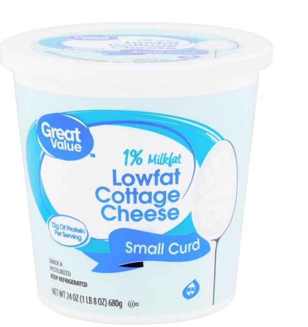Great Value 1% Milkfat Cottage Cheese Small Curd - 24 oz
