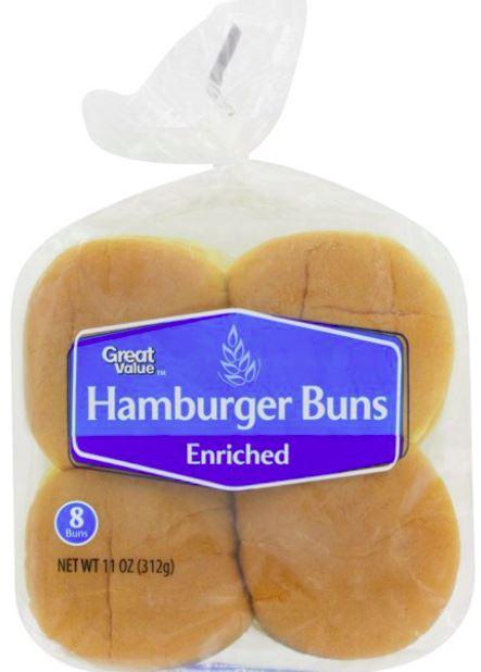 Great Value Hamburger Buns 8 ct