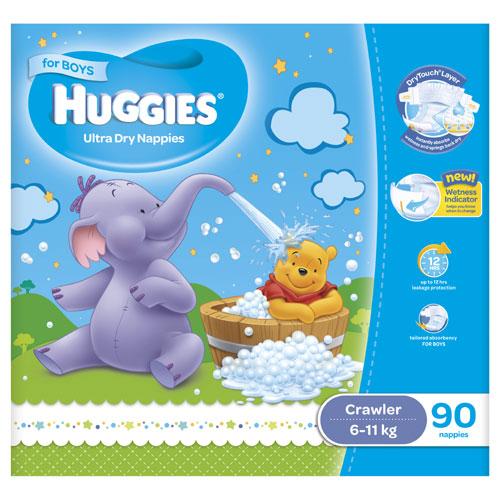 Huggies Jumbo Crawler Boy Nappies 6-11kg box 90pk