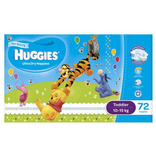 Huggies Jumbo Toddler Boy Nappies 10-15kg box 72pk