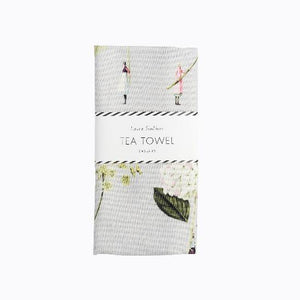 Laura Stoddart In Bloom Tea Towel - Green Flowers