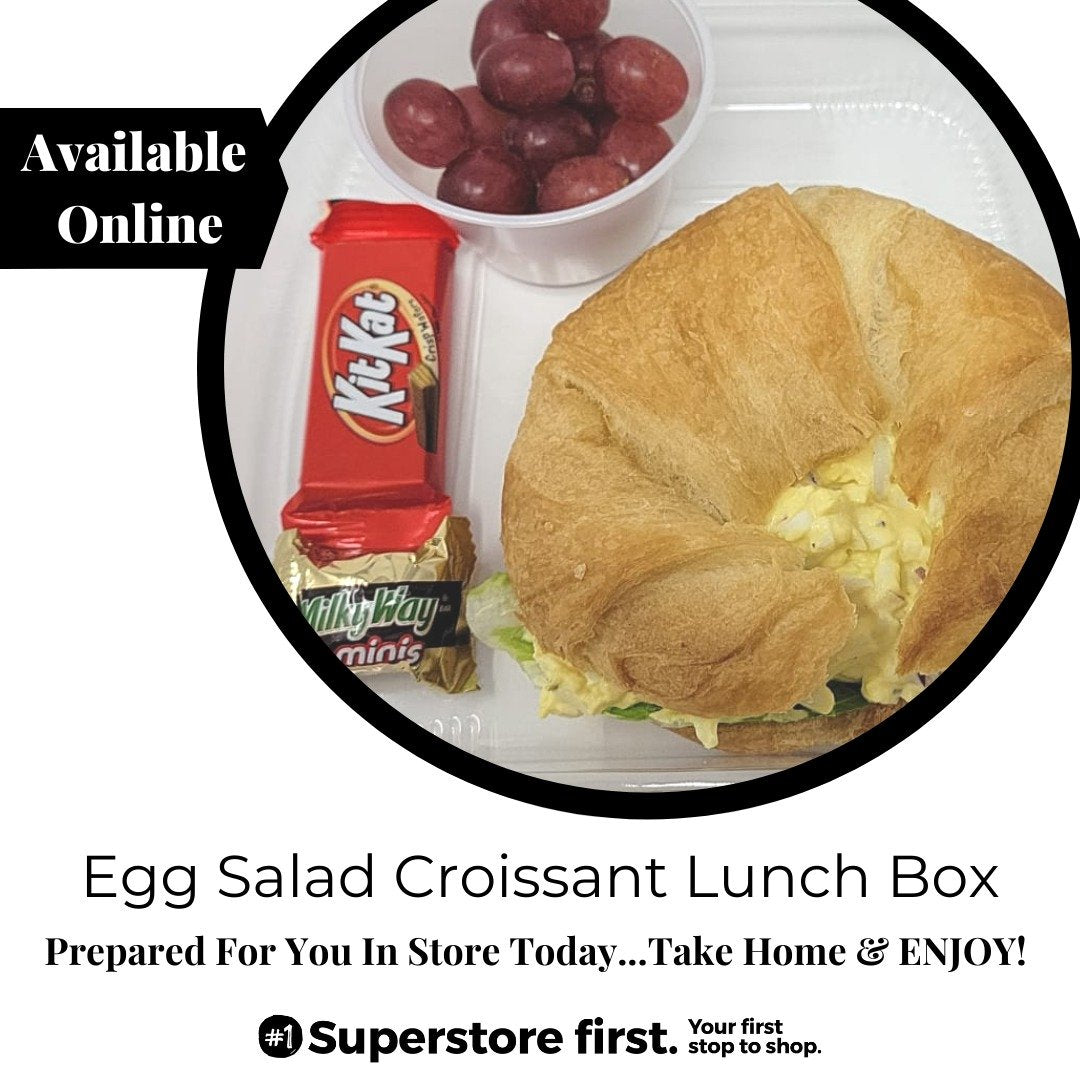 Egg Salad on a Croissant w/ grapes