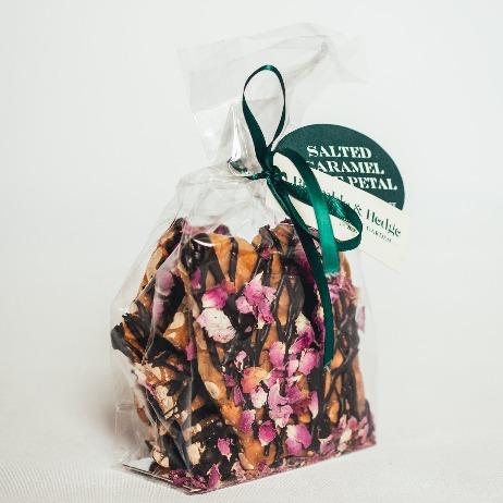 Bramble&Hedge Salted Caramel, Rose Petal & Dark Chocolate Peanut Brittle 200g