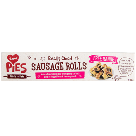 I Love Pies Frozen Free Range Original Sausage Rolls 400g