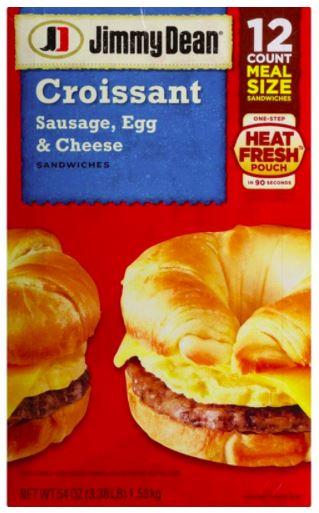 Jimmy Dean Sausage, Egg & Cheese Croissant 12 ct/54 oz