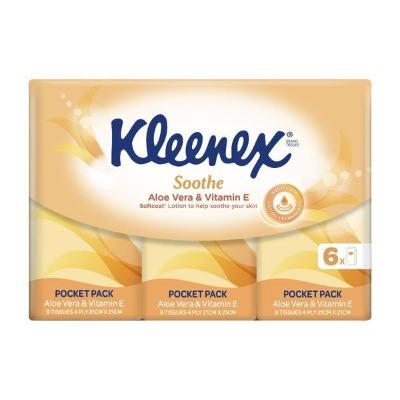 Kleenex Soothe Aloe Vera & Vitamin E Pocket 6pk