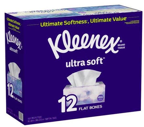 Kleenex Ultra Soft 3 Ply Rectangle Box 110 Tissues 12pk