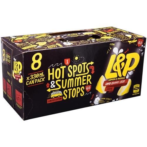 L&P Soft Drink Cans - 8pk 330ml