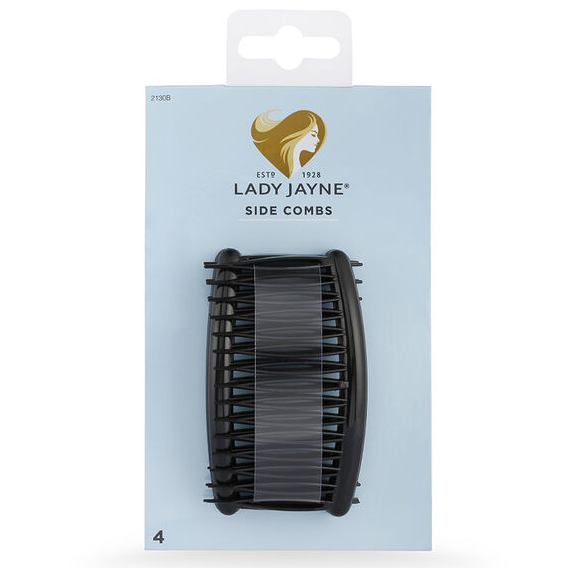 Lady Jayne 2130B Sidecomb Small Black 4 Pack