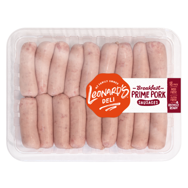 Leonards Prime Pork Breakfast Sausages 18 pack