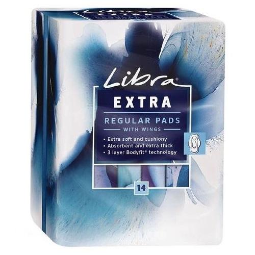 Libra Extra Regular Pads With Wings 14pk