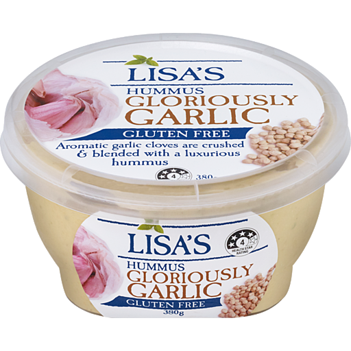 Lisa's Hummus Gloriously Garlic 380g