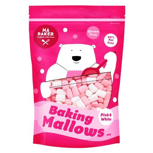 Ma Baker Pink & White Mini Mallows 150g