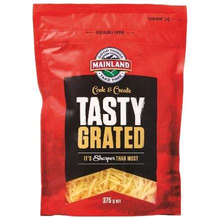 Mainland Grated Tasty Cheese 375g