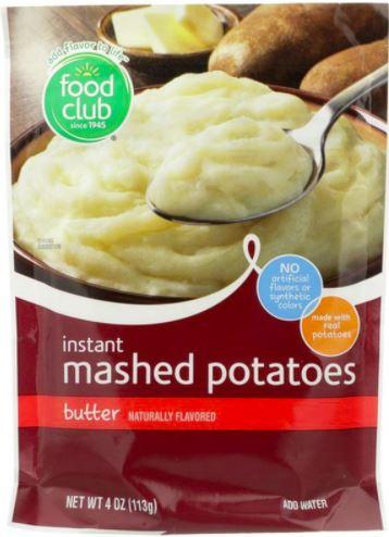 Food Club Instant Butter Mashed Potatoes 4oz