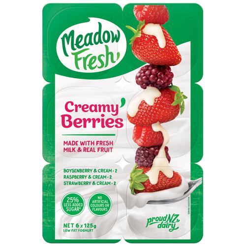 Meadow Fresh Yoghurt Creamy Berries 6pk