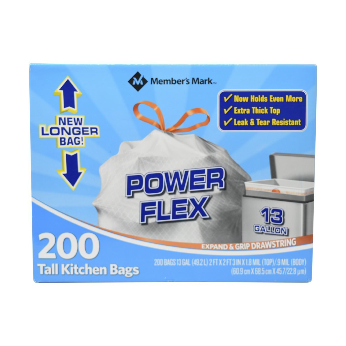 Member’s Mark Power Flex 13 Gal Drawstring Tall Kitchen Bags