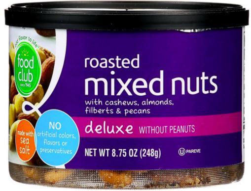 Food Club Deluxe Roasted Mix Nuts without Peanuts 8.75oz