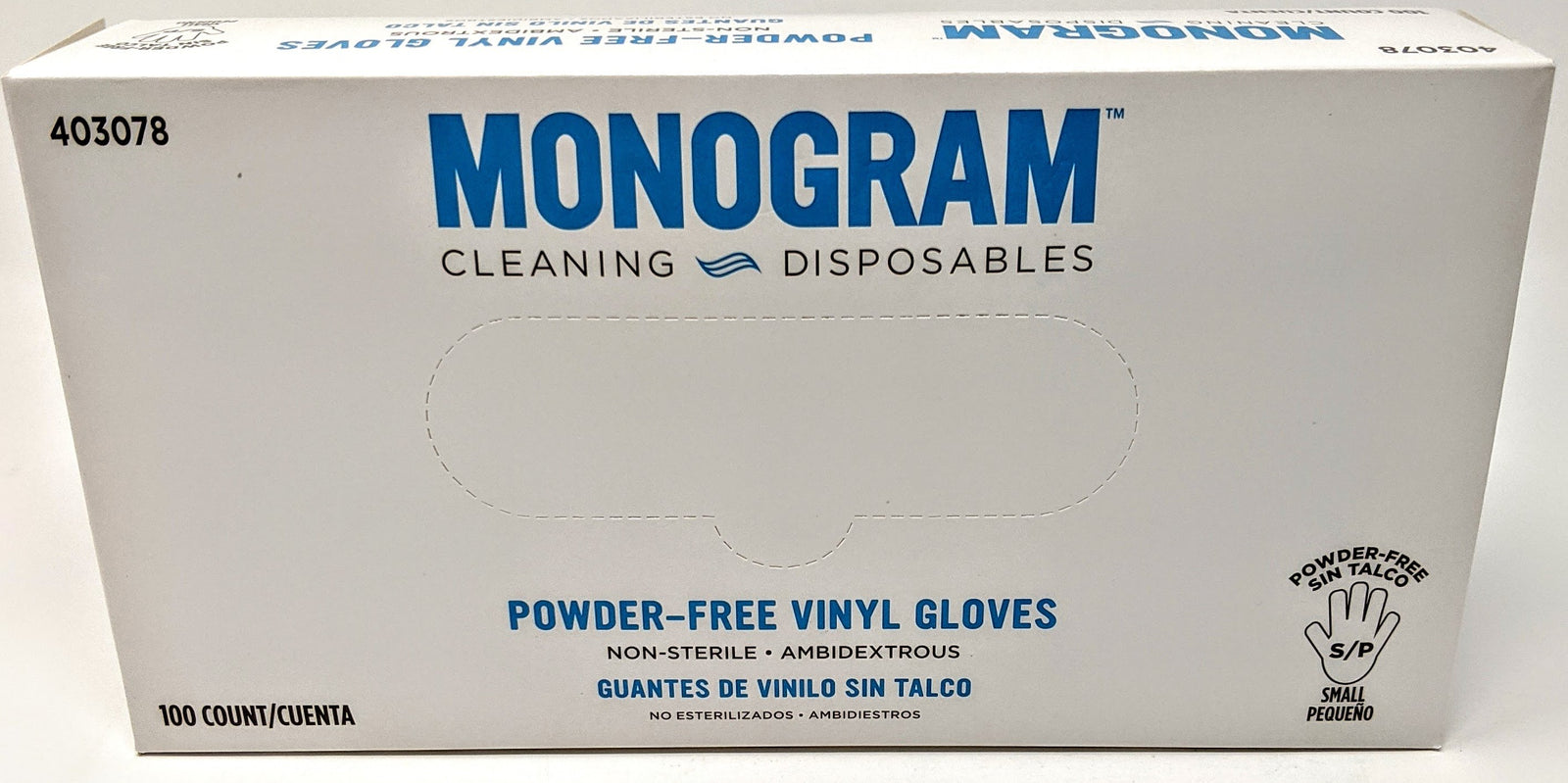 Monogram Powder-Free Vinyl Small Gloves 100 ct