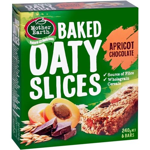 Mother Earth Baked Oaty Slice Apricot Chocolate 240g