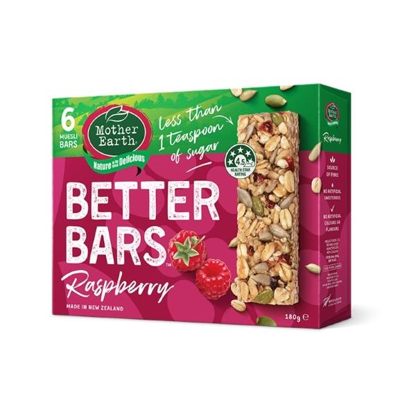 Mother Earth Better Bars Muesli Bars Raspberry 180g