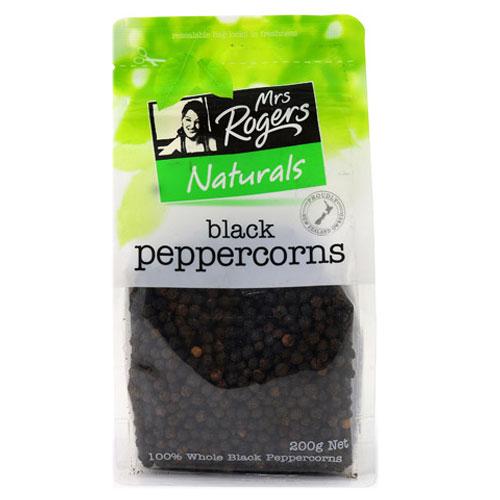 Mrs Rogers Peppercorns Black 200g