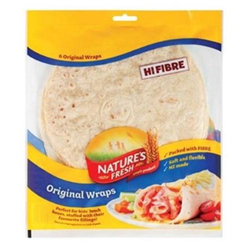 Natures Fresh Hi Fibre White Wraps/6