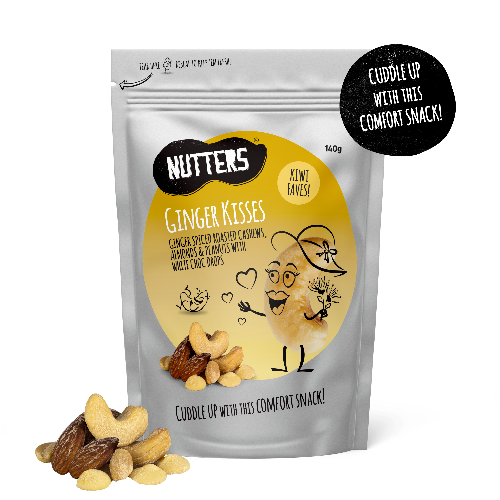 Nutters Ginger Kisses Roasted Cashews Almonds & Peanuts 140g