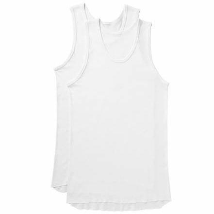 Mens Jockey Singlet, 2pk, White Large