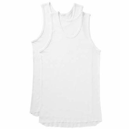 Mens Jockey Singlet, 2pk, White, XL