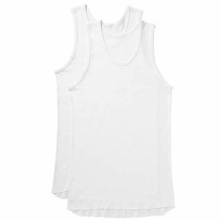 Mens Jockey Singlet, 2pk, White Small