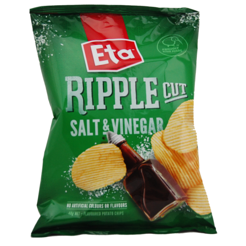 Eta Ripple Cut Salt & Vinegar Chips - 40g