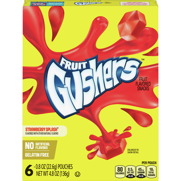 Fruit Gushers Strawberry Splash Flavored Snacks 6ct/4.8oz