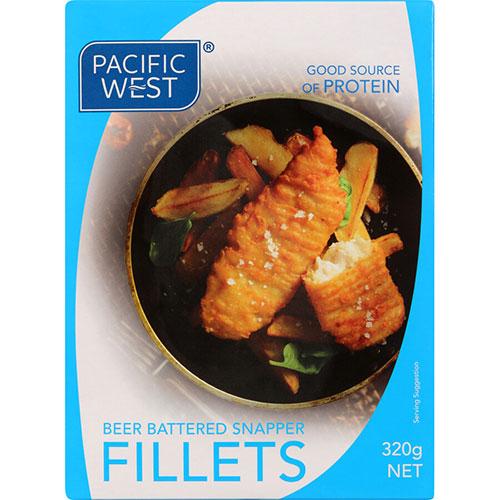 Pacific West Beer Battered Fish, Snapper - 4 pc