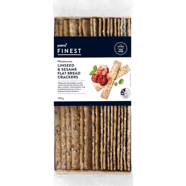 Pams Finest Flat Bread Sesame 130g