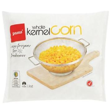 Pams Whole Kernel Corn Frozen 1kg