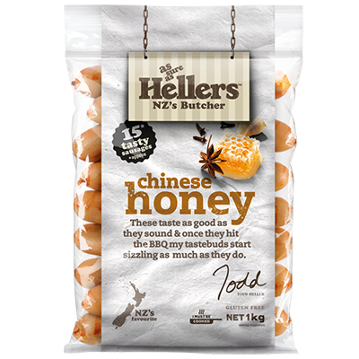 Hellers Chinese Honey Sausages 1kg FROZEN SPECIAL