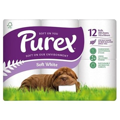 Purex Soft White Toilet Tissues 2ply 12pk