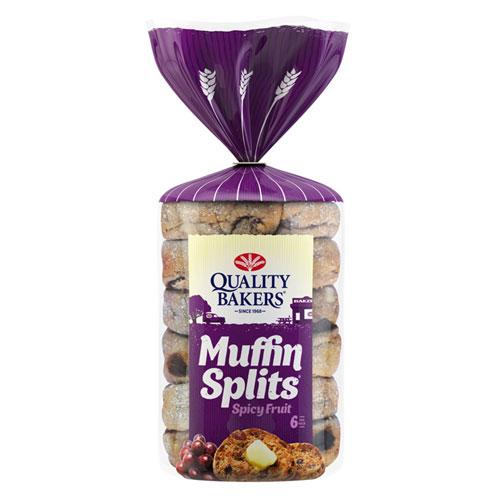 Quality Bakers Spicy Fruit Muffin Splits 390g