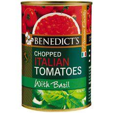 Benedicts Tomatoes Chopped with Basil 400g