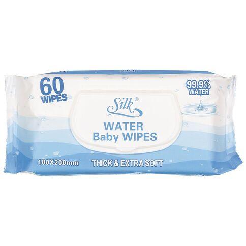 Silk Water Baby Wipes 60pk