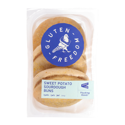 Gluten Freedom Sweet Potato Sourdough Buns 3pk