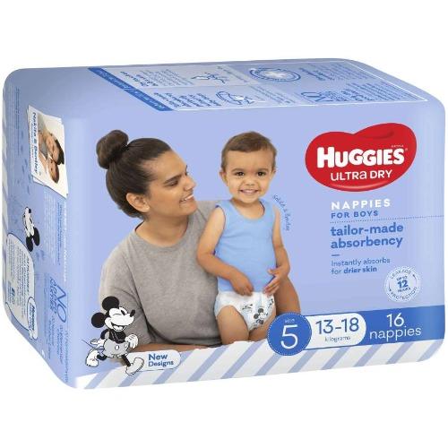 Huggies Ultra Dry Walker Boy Size 5 Nappies 16pk