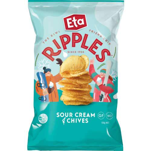 Eta Ripple Cut Sour Cream & Chives Potato Chips 150g