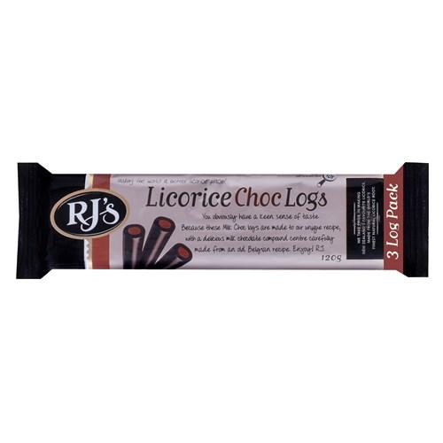 RJs Licorice Choc Log Triple 120g